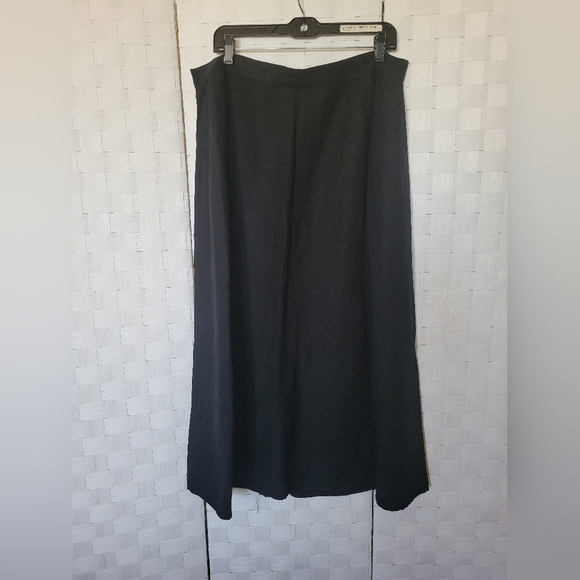 Jennifer Women Black Linen Blend A-Line Maxi Long Button down Skirt  18 - Picture 4 of 4